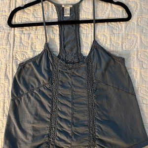 Blue Tank with Lace detail